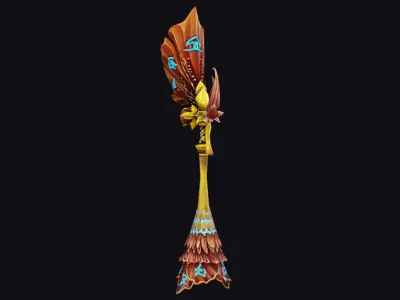 Magic Wand Rod Stick Fairy Staff Scepter Inventory Item Ritual Low-poly 3D model