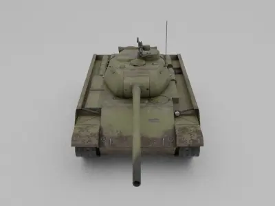 T-44-100 Medium Tank Low-poly 3D model