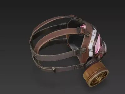 Chimera-H Tactical Modular Gas Mask Low Poly 3D Model Low-poly 3D model