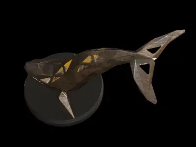Steampunk Blue Whale Low-poly 3D model