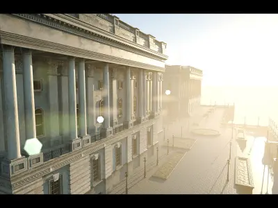 US Capitol Exterior Environment Low-poly 3D model