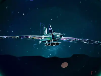 SpaceShip Low-poly 3D model 13