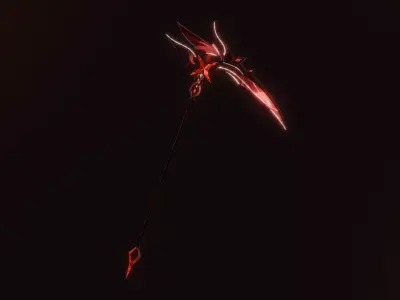 Arlecchino scythe - Crimson Moon Scythe 3d model Genshin Impact Low-poly 3D model