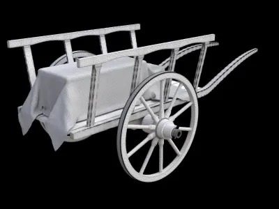 Medieval Cart Low-poly 3D model