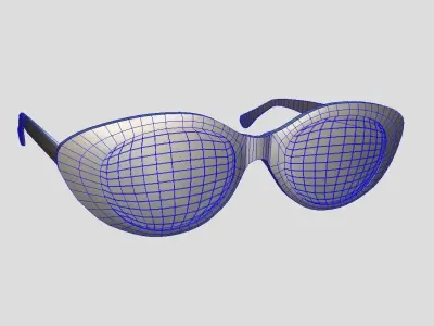 Sunglasses 2 cat eye Low-poly 3D model