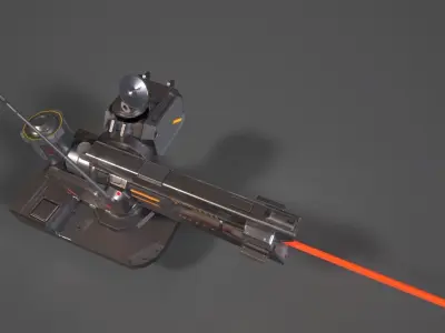 SCI - FI LASER CANNON Low-poly 3D model