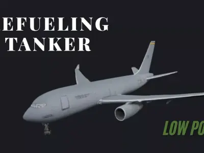 Military Aerial Refueling Tanker Aircraft 3D Model 3D model