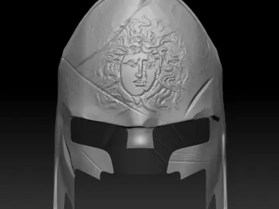 Greek Gorgon Helmet Low-poly 3D model
