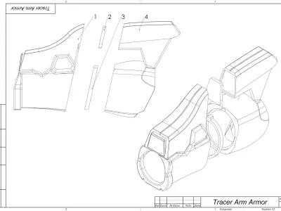 Tracer Arm Armor - Overwatch - STL CAD bundle - Commercial Use 3D print model