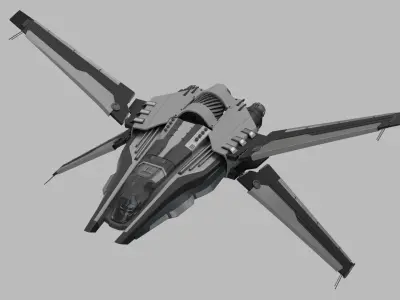 Scifi Ship with Interior 3D model