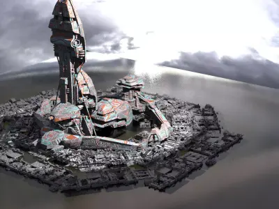 Moon base kit bash 3D model