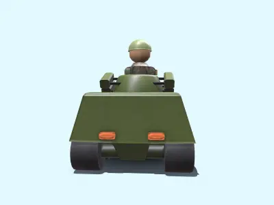 Toy Tank Low-poly PBR Free low-poly 3D model