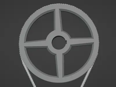 Mechanical Pulley Animated 2 3D model