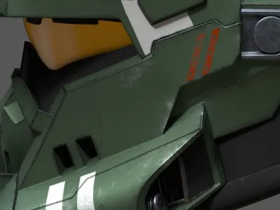 Mech Helmet Low-poly 3D model