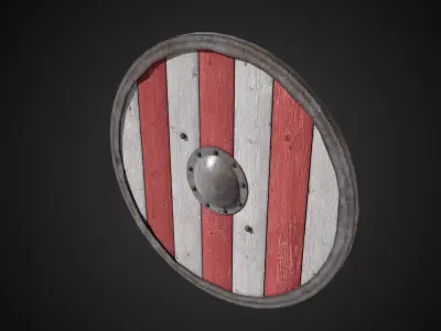 Medieval Viking Shield Low-poly 3D model purchase