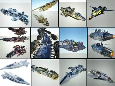 Space Ship Collection - 12 Ships 3D model