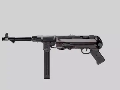 MP-40 machine gun Low-poly 3D model
