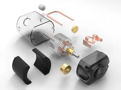 DC Electric Motor SolidWork 3D model