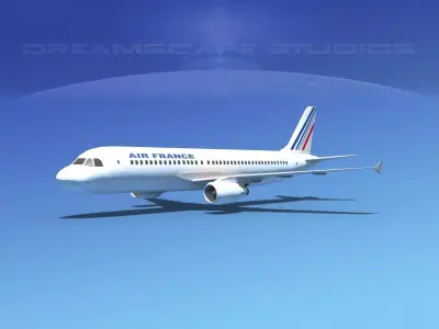 Airbus A320 LP Air France Low-poly 3D model