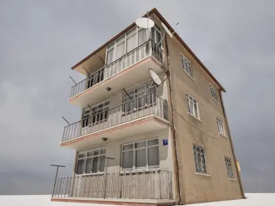 Turkish Building Apartment Blocks Low-poly 3D model