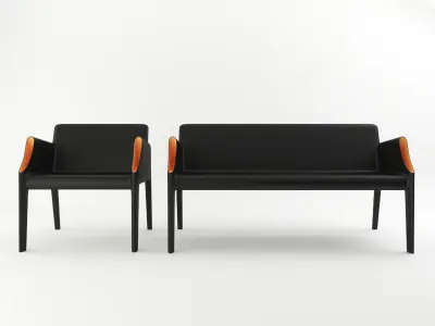 Magic hole sofa and an armchair Free 3D model