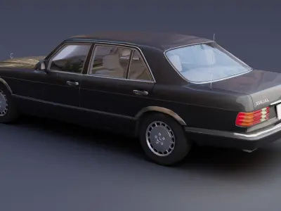 Mercedes Benz 560 SEL Free low-poly 3D model