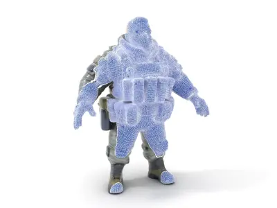 Heavy Soldier D Character Rigged and Animated Low-poly 3D model