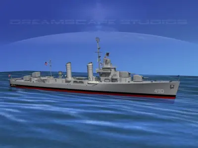 Gleaves Class Destroyer USS Quick 3D model