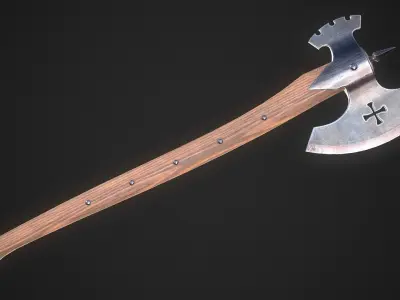 Medieval Axe 03 Low-poly 3D model