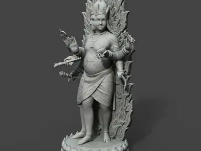 Hindu God Statue 16K HD Texture - 220826 Low-poly 3D model