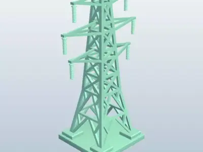 Electricity Transmission Tower Free low-poly 3D model
