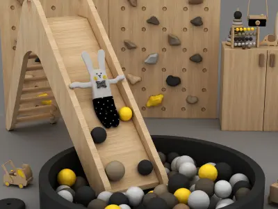 toys and furniture set  Low-poly 3D model