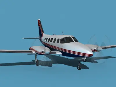 Piper PA-31-350 Navajo Chieftain V05 3D model