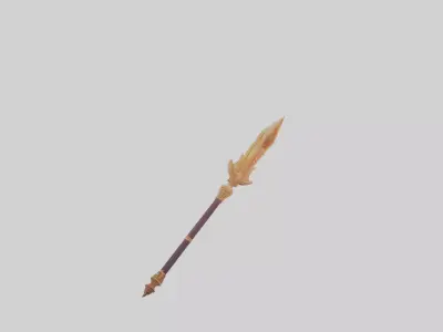 Golden Gaming Spear AAA Weapon 3D model