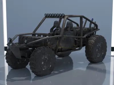 Dirty Buggy Low-poly 3D model