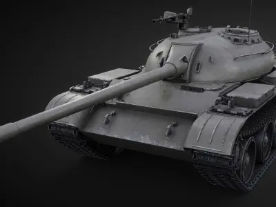 T-54 Game Ready Low-poly 3D model