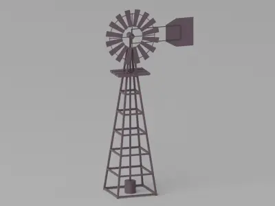 Cartoon Western Windmill Low-poly 3D model