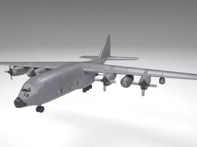 Military AC 130 Plane Low-poly 3D model