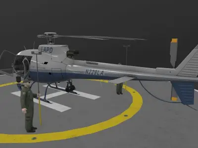 AS-350 LAPD 3 Animated Low-poly 3D model