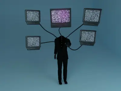 skibidi toilet TVs man 3D model
