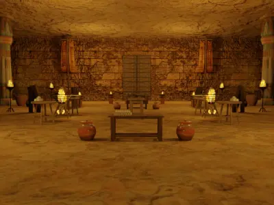 Ancient Egypt Punishment Set Mummification Tools 3D model