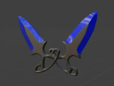 Bonded knives Free low-poly 3D model