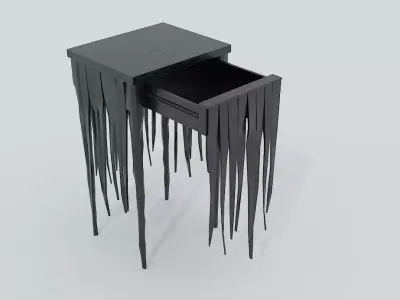 Black Table PBR Low-poly 3D model
