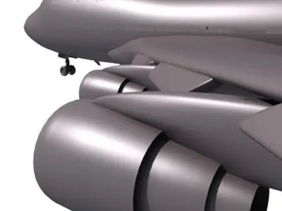 Detailed Dark Airplane 3D model