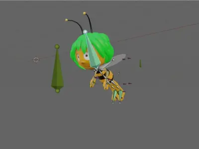 rigged character the honey bee Low-poly 3D model