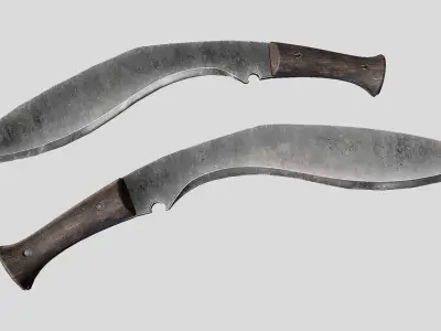 Machete pair of knives Free low-poly 3D model