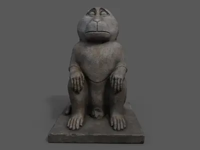 Baboon Statue Low-poly 3D model