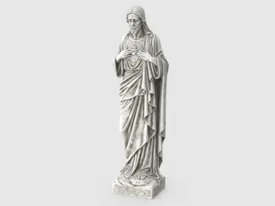 Jesus Christ Sacred Heart Statue 3D model