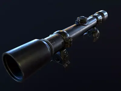 German Scope ww2 for mauser98k rifle PBR Low-poly 3D model