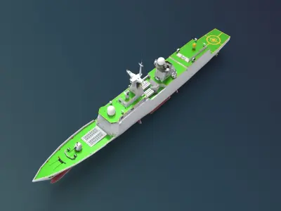 Guided missile frigate 3D model